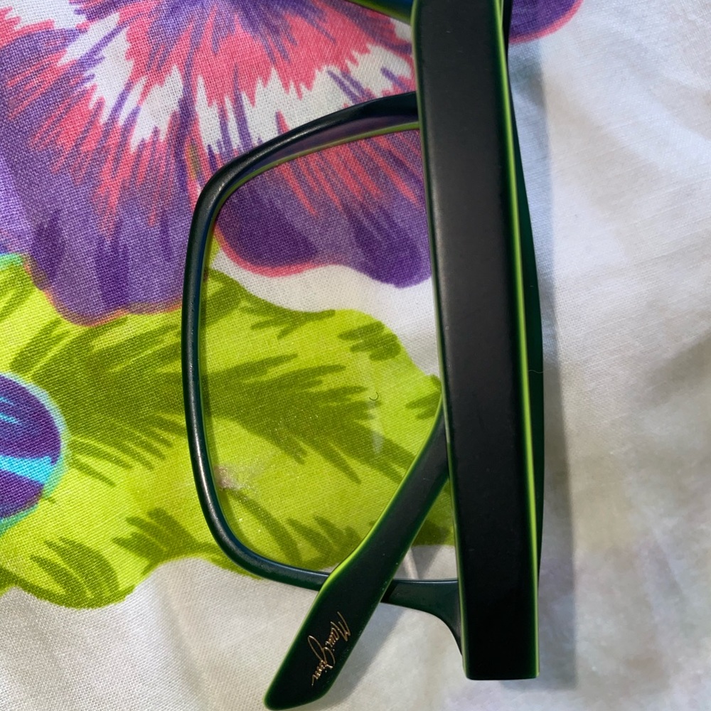 Maui Jim eye glass frames teal blue w/ lime - Picture 4 of 8